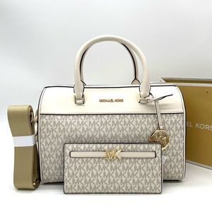 Michael Kors Medium Duffle Satchel Crossbody Bag & Large Bifold Wallet